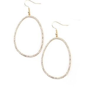 OVAL-ruled Gold Earrings Oval Fashion Jewelry Paparazzi Rhinestone Accesories